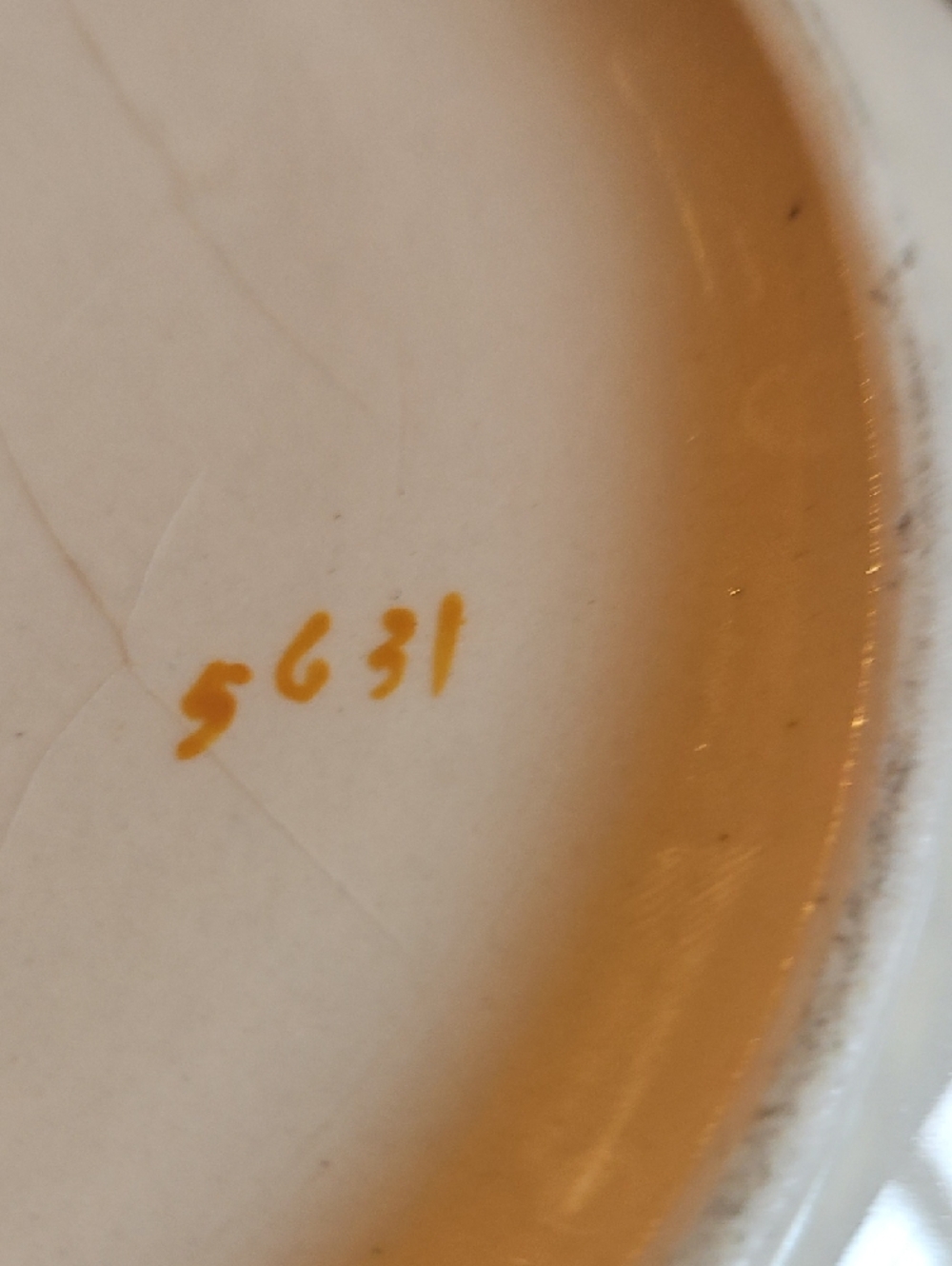 White Ceramic Decorative Vase with Gold Trim - Picture 14 of 14